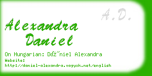 alexandra daniel business card